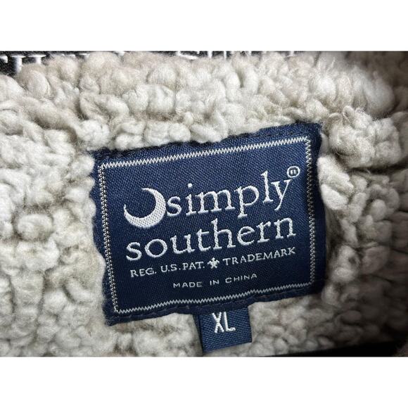 Simply Southern Pullover Womens XL Gray Sherpa Fleece Quarter Zip Teddy Cozy - Picture 3 of 9
